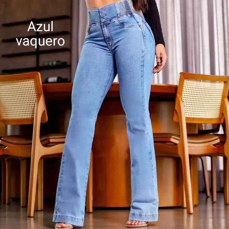 Dames flare stretch jeans met hoge taille | LF10286276C01S