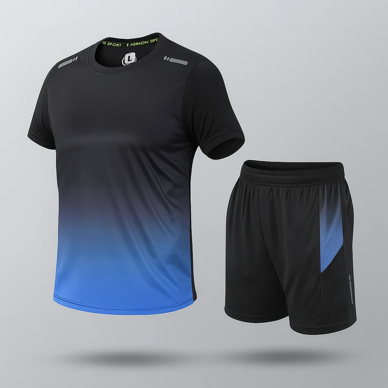 Uomo Completo Sportivo Allenamento Maglia Pantaloncini