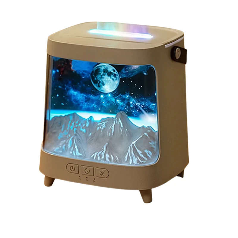 AeroGlow Galaxy Flame Diffuser – Aroma Vernevelaar met Warm Licht & Afstandsbediening