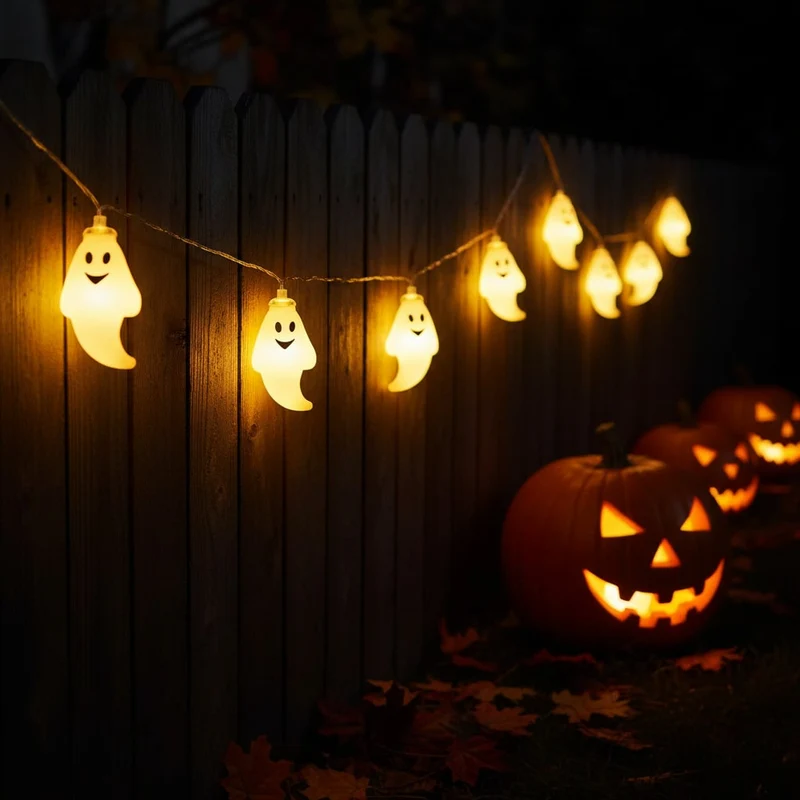 Halloween Ghost LED String Lights for Indoor and Outdoor Decoration