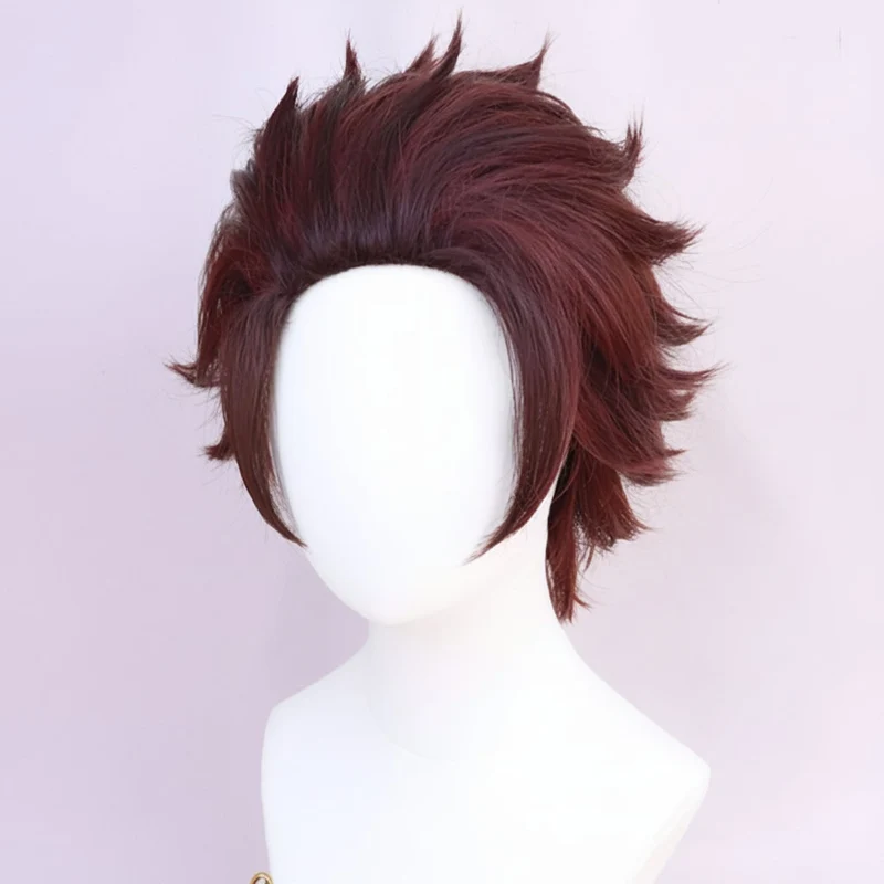 Women's Halloween Anime Cosplay Wig with Black Bangs and Layered Strands