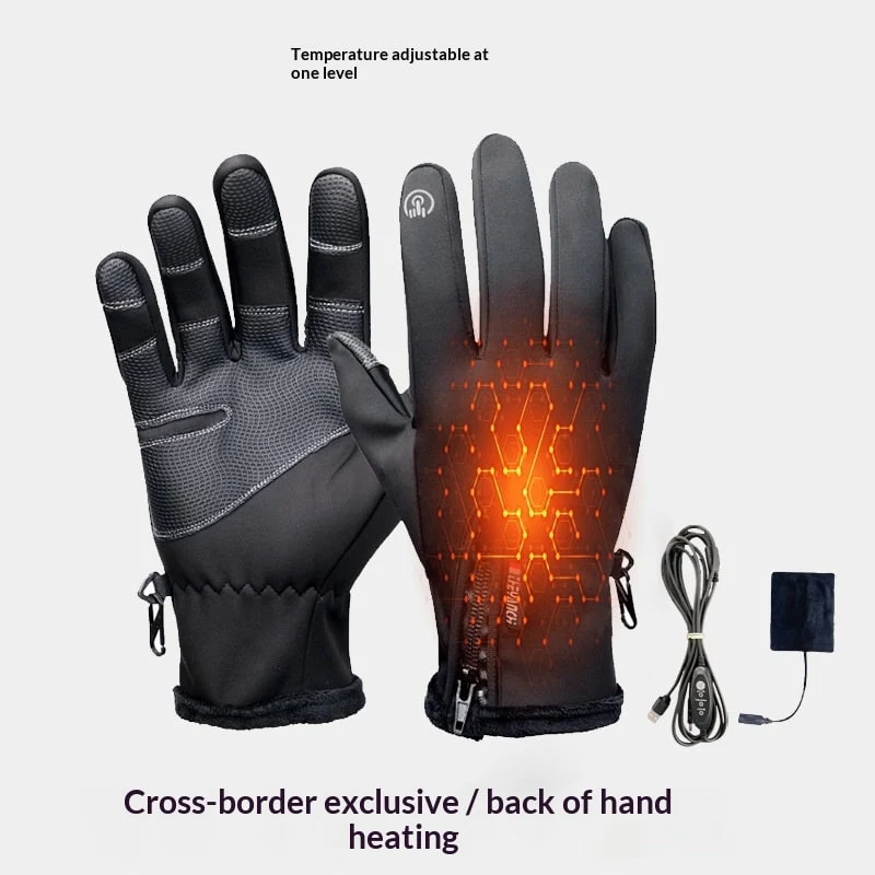 USB Heated Winter Gloves with Temperature Control and Fleece Lining