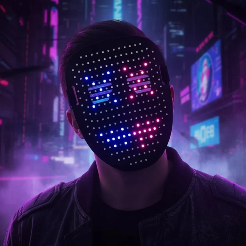 Halloween LED Face Mask, Illuminated Face Covering, Costume, LED Party
