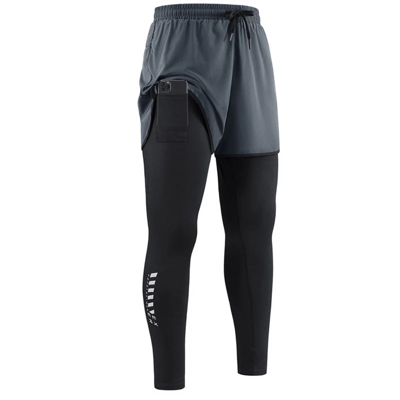2-in-1 hardlooplegging voor heren met telefoonzakje