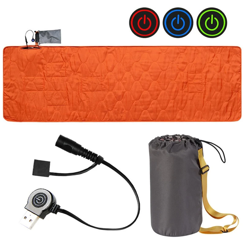 USB Heated Camping Mat with Temperature Control and Heating Zones