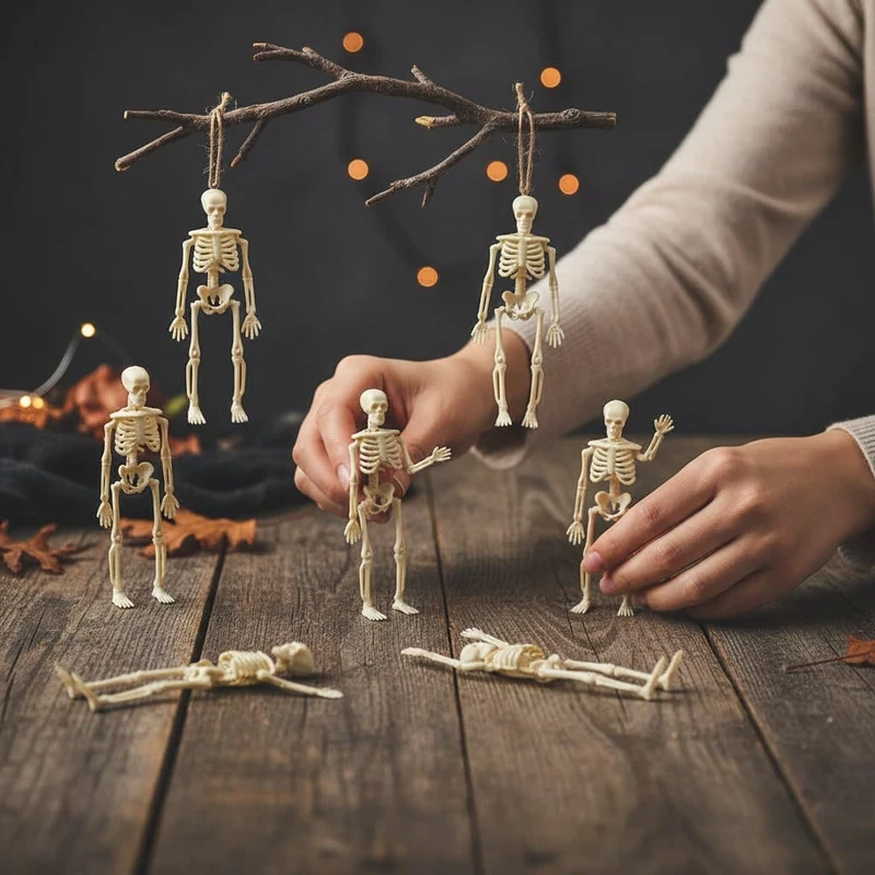 Halloween Decorative Skeletons with Movable Joints for Party Decorations