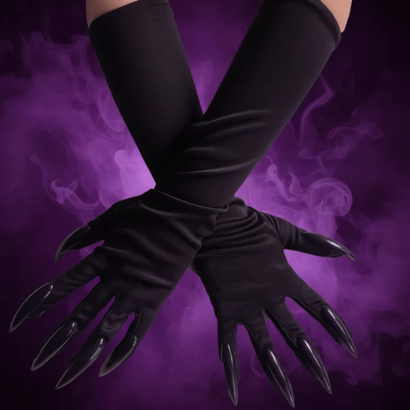Halloween Long Gloves with Claws Witch Costume Party