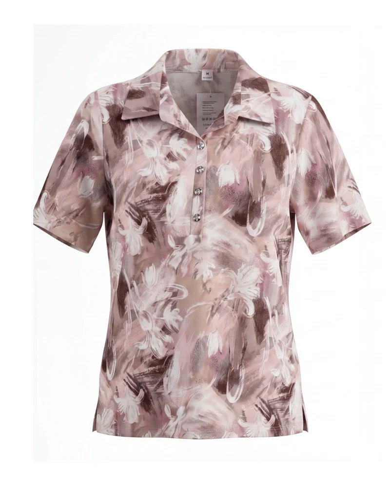 Dames Poloshirt Korte Mouw Bruin Taupe