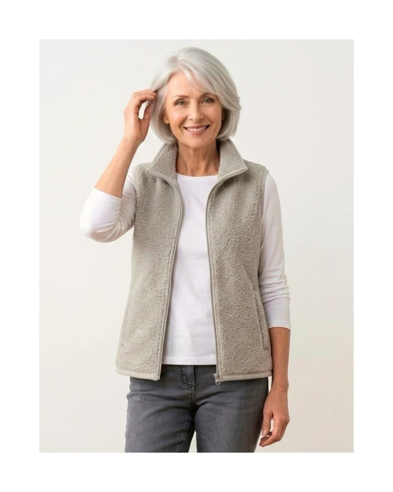 MXO Bodywarmer/Gilet Teddy Kraag Taupe