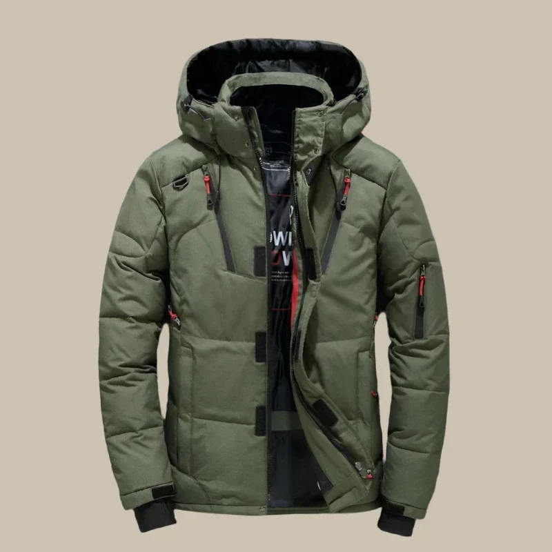 Winddichte winterjas met capuchon en thermovoering