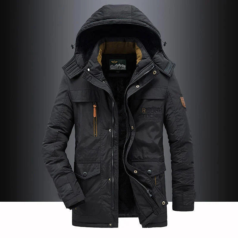 Gevoerde winterparka voor heren met verstelbare capuchon