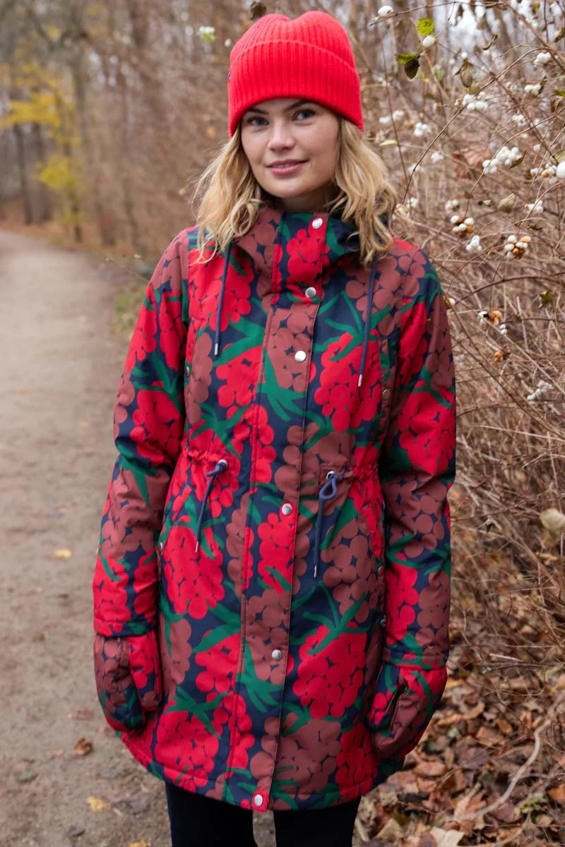 Danefae Winter Regenparka Dames Danenora Dark Red Maxiberry *Laatste maten XS en S*