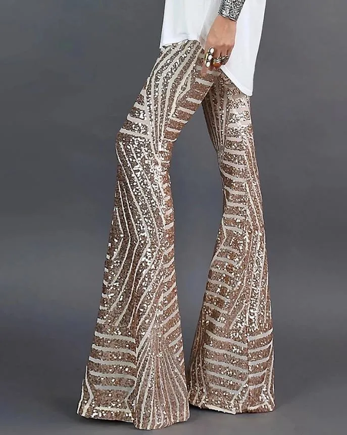 Uitlopende dames broek met glitters – Zoe