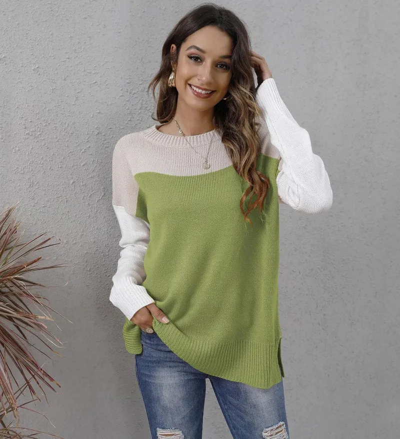 Dames herfsttrui met lange mouwen - Emily
