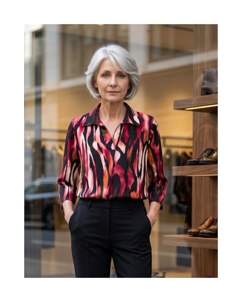 Blouson Poloshirt – Zwart Bordeauxrood