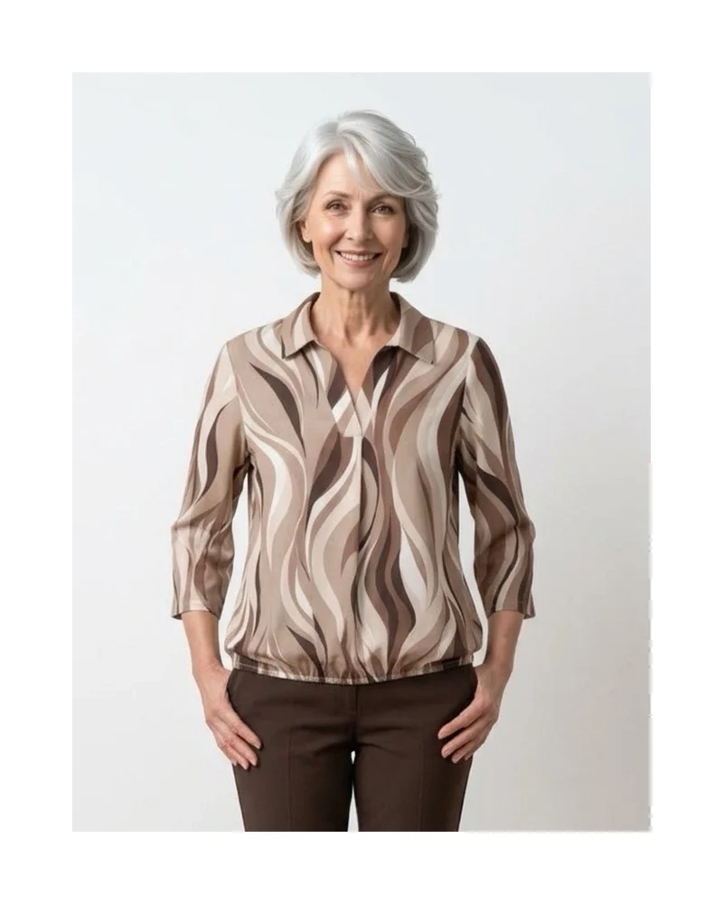 Blouson Poloshirt – Taupe Bruin Creme