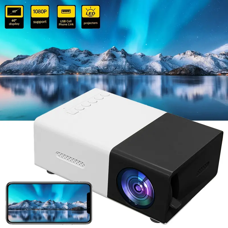 Compacte Draagbare LED Mini Projector met Speakers & USB/HDMI