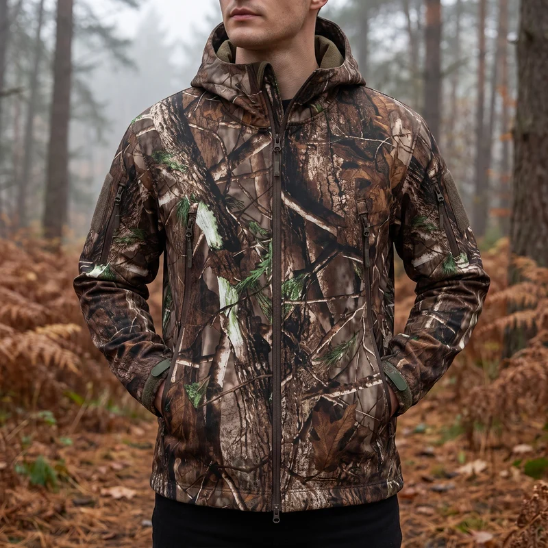 Camouflage Jas Heren - Softshell Jachtjas - Wind- & Waterdicht