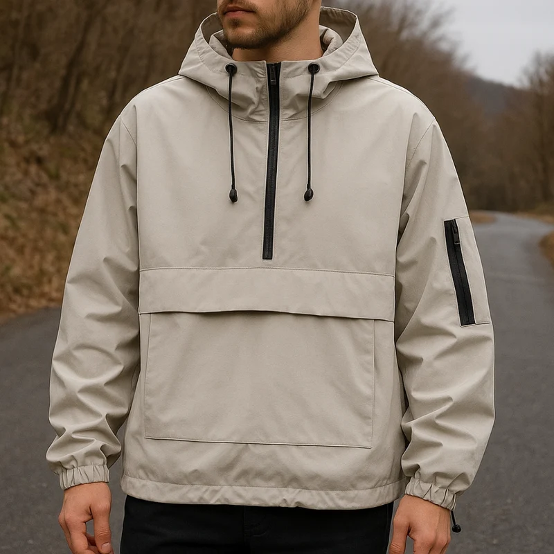 Anorak Unisex Regenjas - Capuchon met Koord - Waterdicht