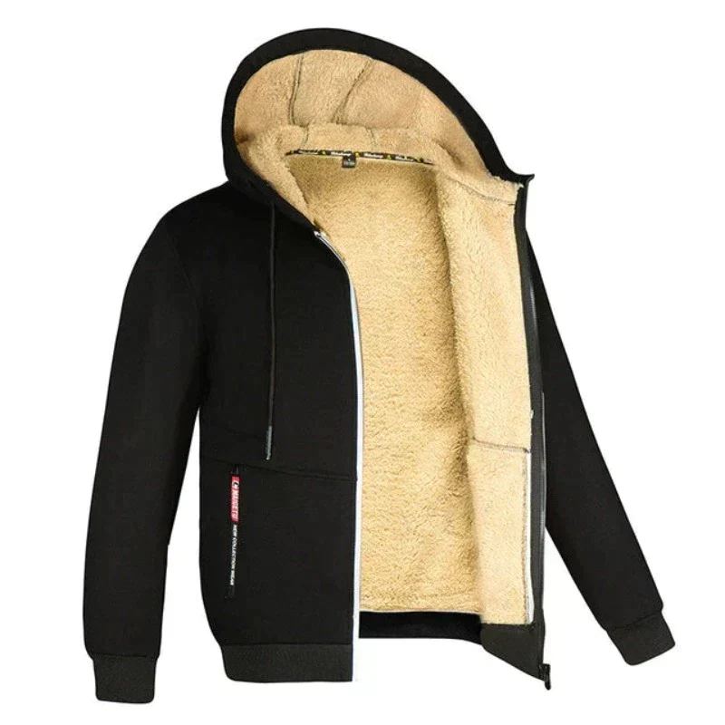 Heren hoodie met bontvoering en zakken
