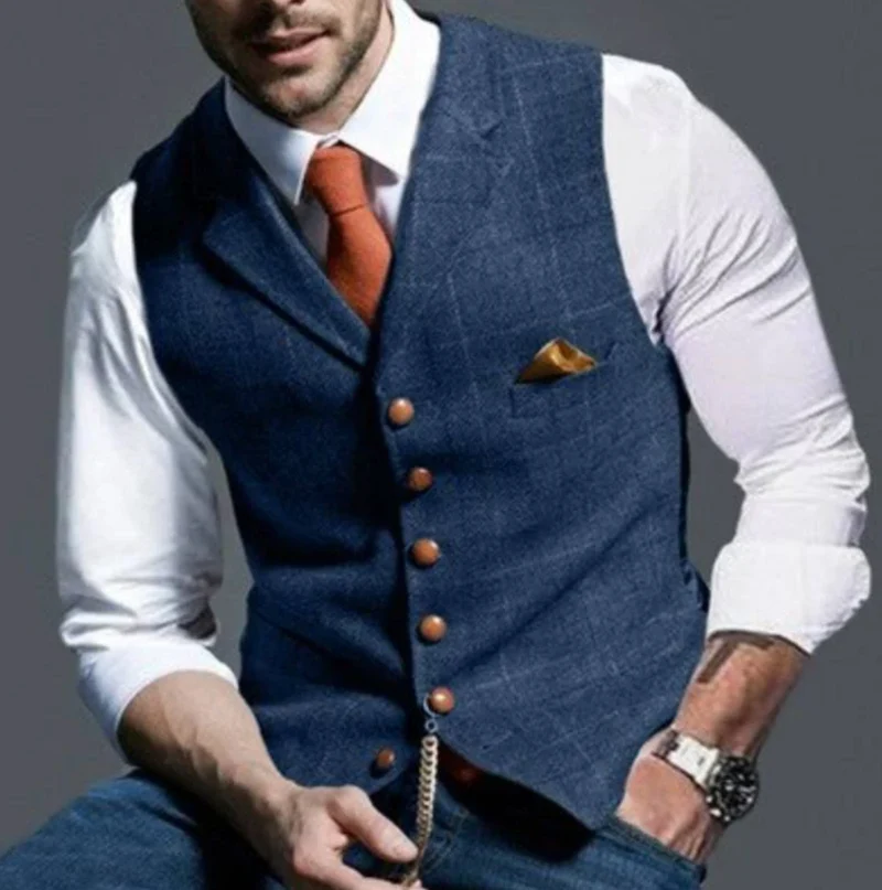 Heren gilet met knoopsluiting voor herfst