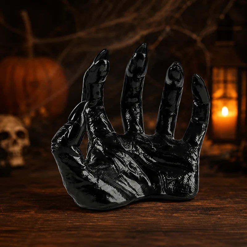 Halloween Gothic tealight candle holder, Demon Hand with Claws, wall-mounted 3D Gothic candle holder