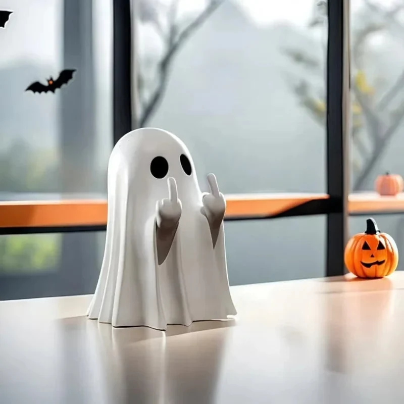 Halloween Home Decorations Resin Ghost Figurine for Desk and Shelf
