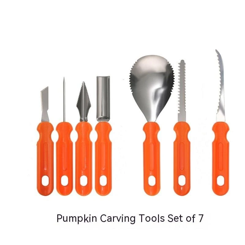 Halloween Stainless Steel Pumpkin Tools with Case and Ergonomic Handles