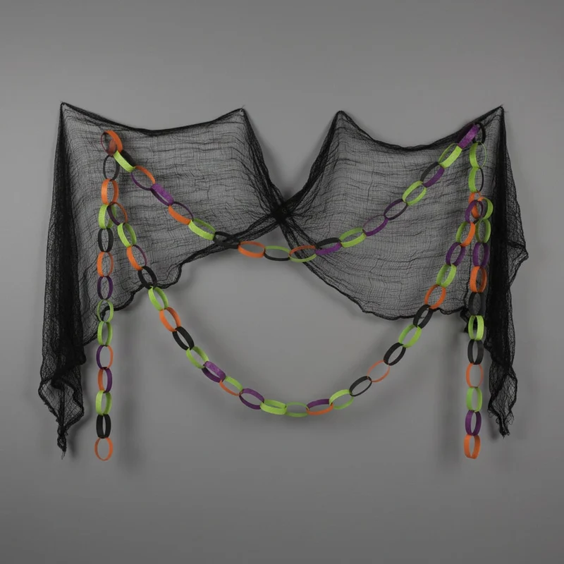 Halloween Black Decorative Spider Web for Interior and Garden Decoration