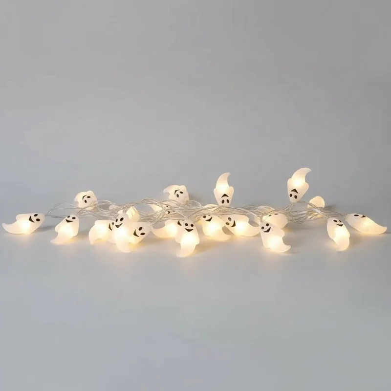 Halloween LED Ghost String Lights for Indoor and Garden Decoration, 150cm