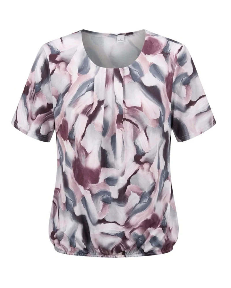 Dames Blouson shirt met subtiele siergesp Oudroze Grijs