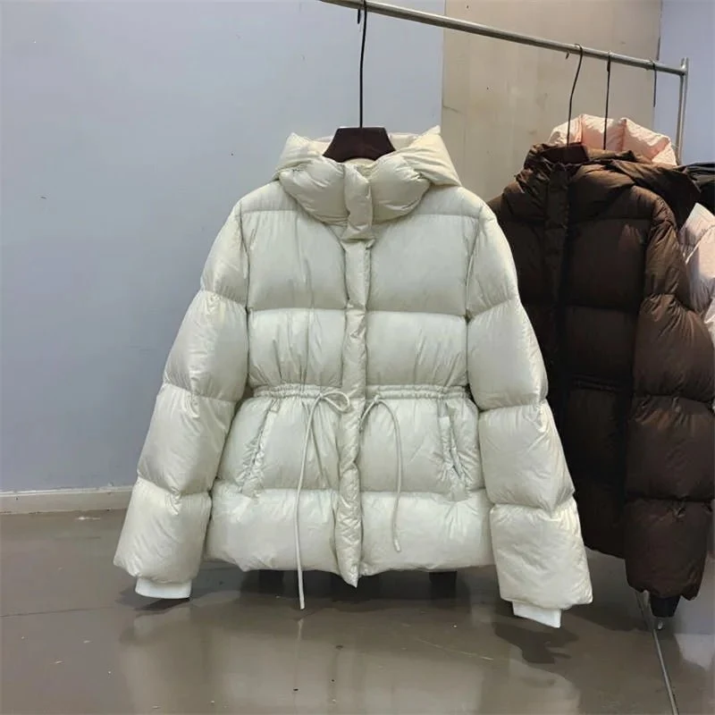 Dames winterjas, nieuwe casual parka met capuchon en donsvulling, dikke, warme, gewatteerde korte jas