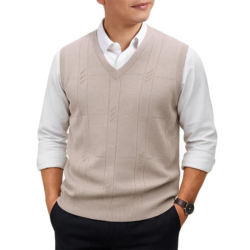 Geef je stijl een boost met ons mouwloze vest met V-hals voor heren.