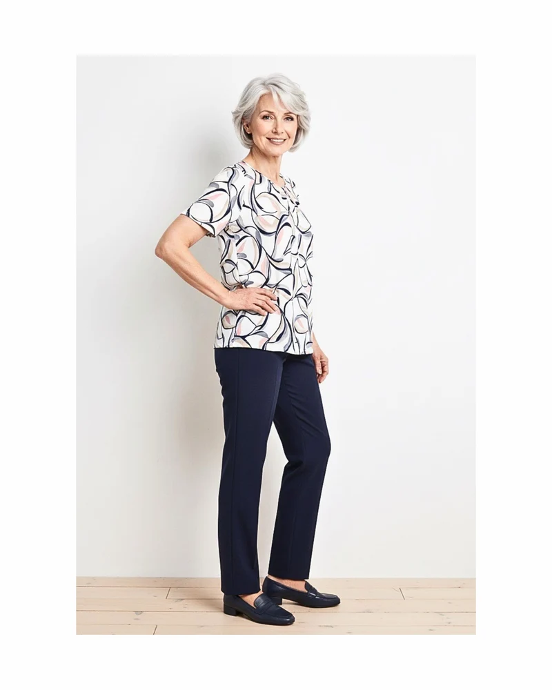 Shirt Streep Dessin Marine Beige Roze