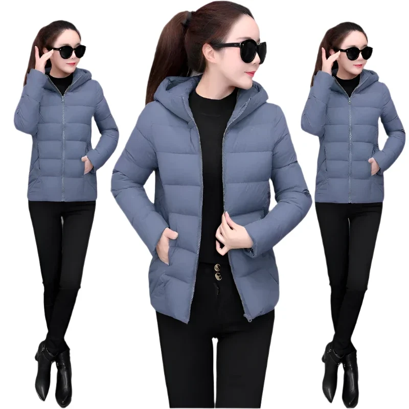Women's Lightweight Down Jacket - Warm Loose Short Hooded Outerwear