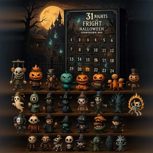 Halloween Advent Calendar for Children with Mini Monster and Ghost Figurines