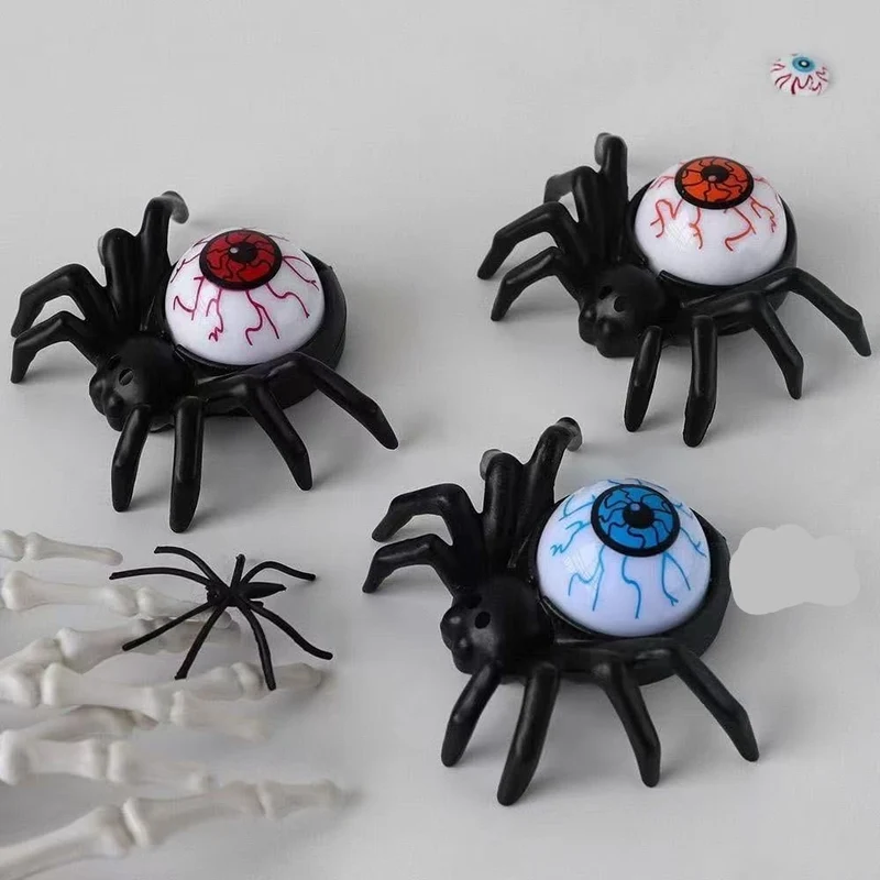 Halloween Home Decorations LED Spider Candle with Glowing Eyes and Wax Effect