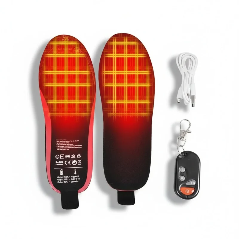 Heated Insoles with Wireless Remote Control and USB Charging