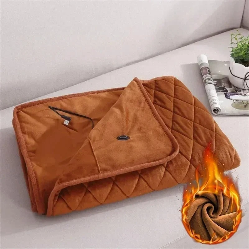 Electric USB Plush Quilted Soft Portable Small Blanket