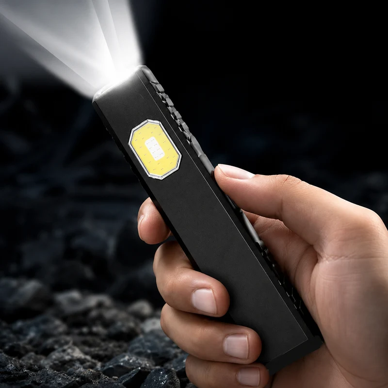 LED-werklamp – draagbaar met clip en vijf lichtstanden voor buiten