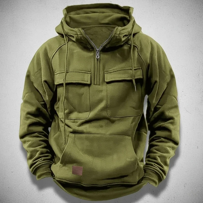 Heren Hoodie met Quarter Zip en Capuchon – Comfortabel en Praktisch