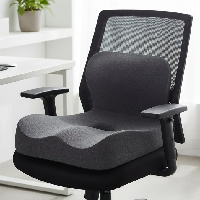 Ergonomisch Zitkussen – L-Vorm, Memory Foam & Ademende Hoes