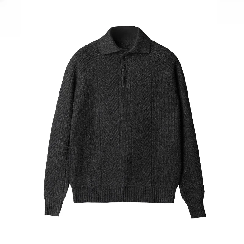 Heren Gebreide Trui met Structuurpatroon en Slim Fit – Comfort, Stijl en Veelzijdigheid