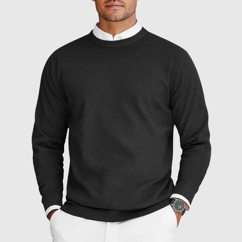 Heren Crew Neck Trui Met Fijne Knitstructuur – Comfortabel En Tijdloos