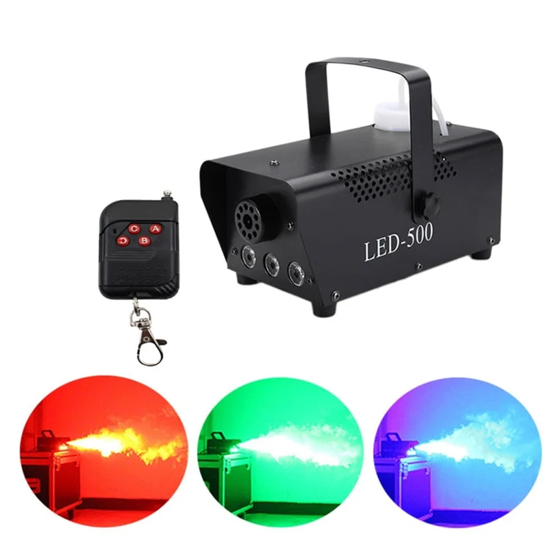 Halloween Smoke Machine with Colorful LED Lighting and Remote Control for Parties and Decorations