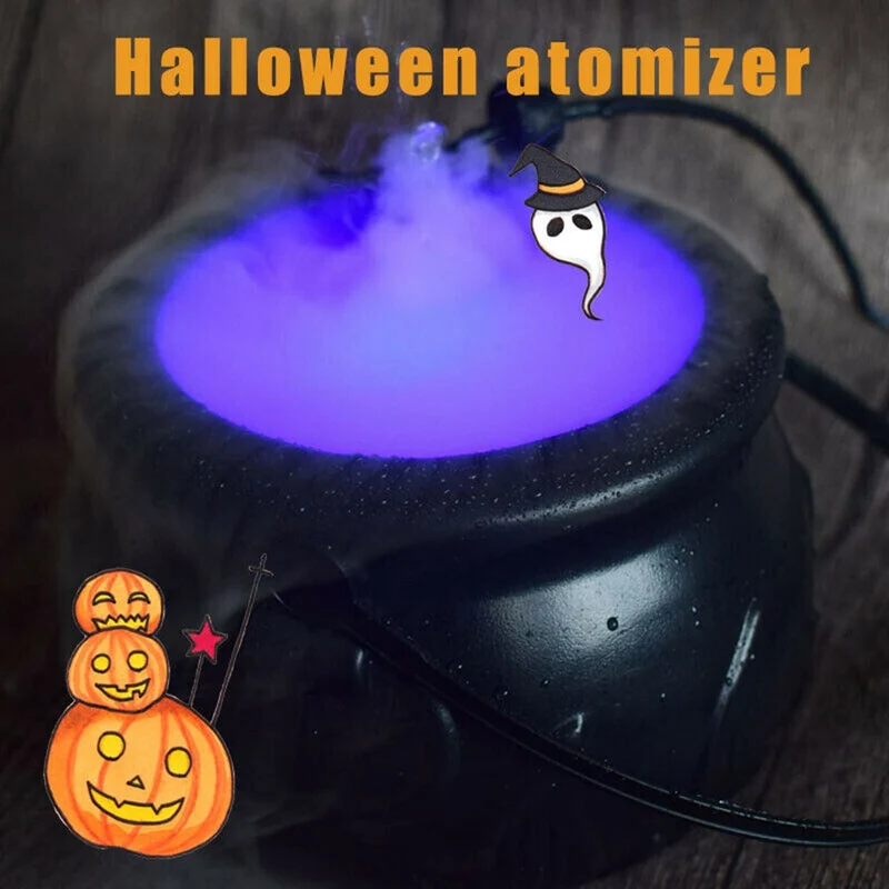Halloween Witch’s Cauldron with Fog Generator and LED Lights for Home Decoration
