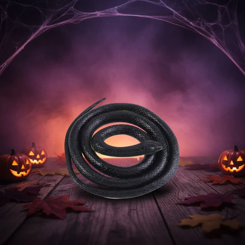 Halloween Rubber Snake Toy, Realistic Decorative Garden Prank, 130 Cm