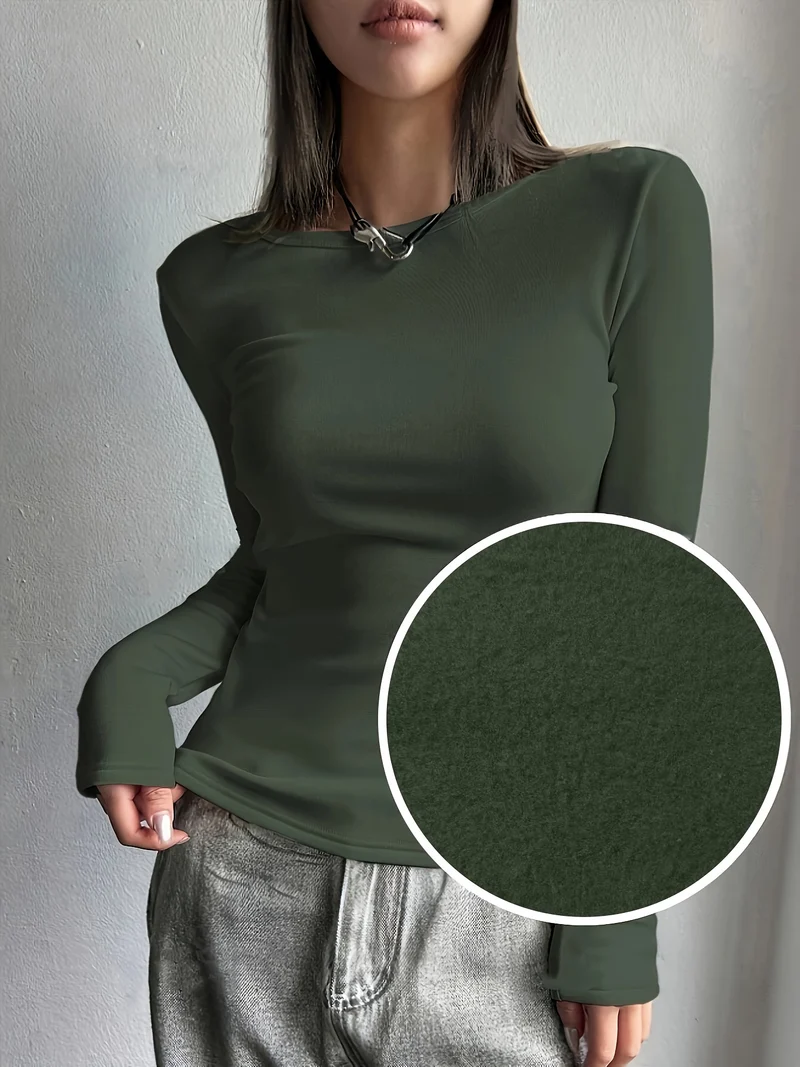 Dames Thermische Longsleeve Top voor Herfst en Winter – Comfortabel en Warm Basisitem