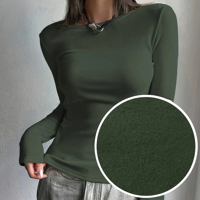 Dames Thermische Longsleeve Top voor Herfst en Winter – Comfortabel en Warm Basisitem