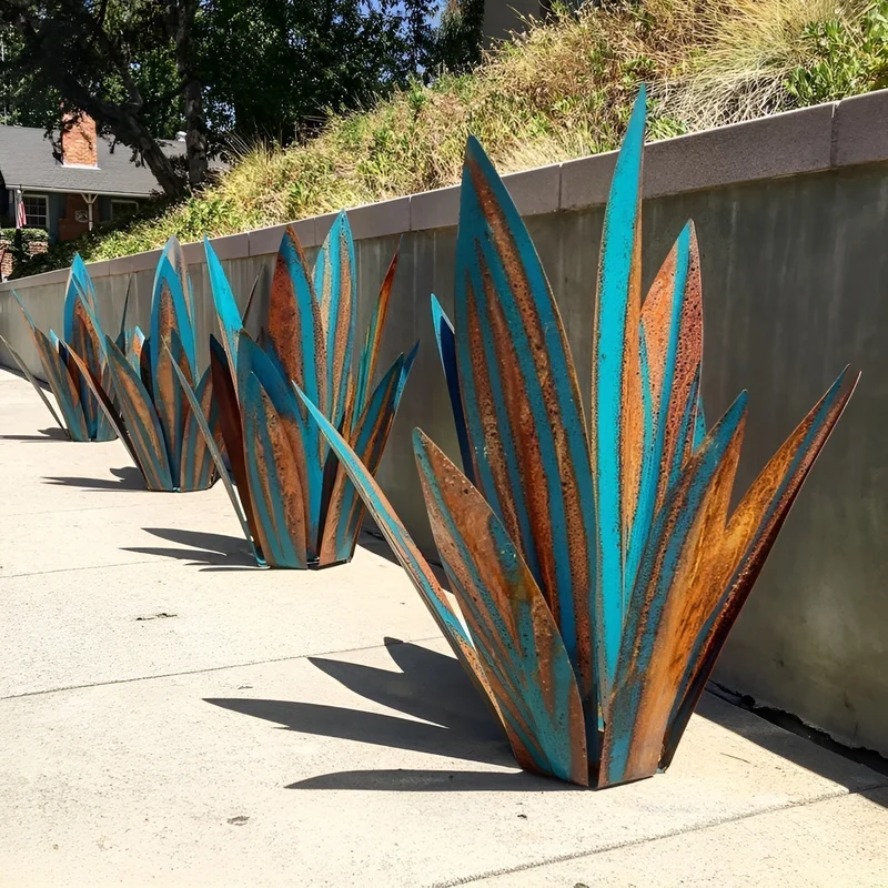 Metalen Agave Tuinbeeld – Weerbestendig Roestvrij Design voor Tuin & Terras